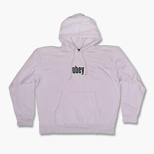 OBEY "Warp" Hooded Pullover Sweater (Lavender | Size XL)